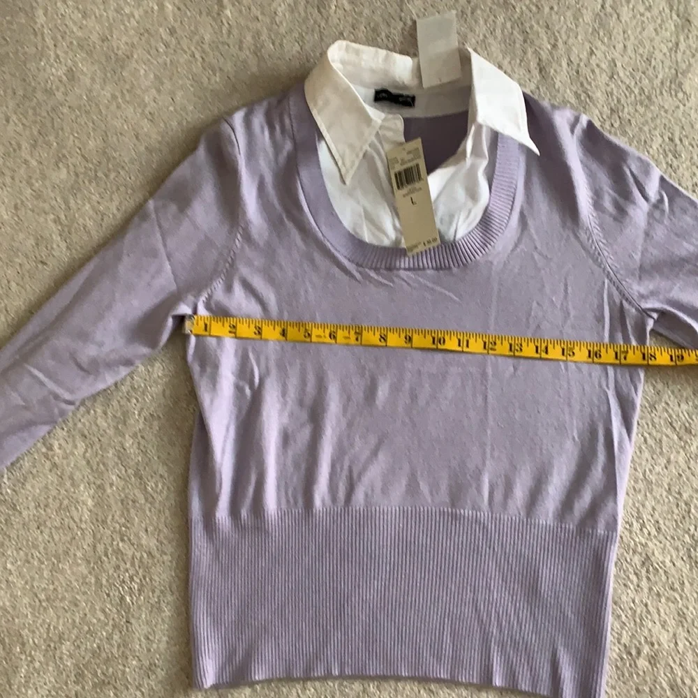 Carolyn Taylor button up/sweater layered look top - Picture 4 of 8